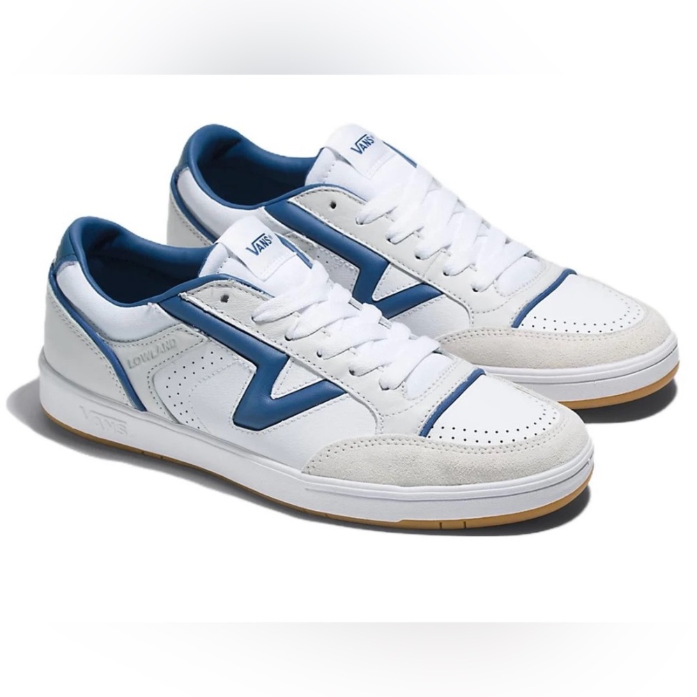Vans White and Blue Athletic Shoes